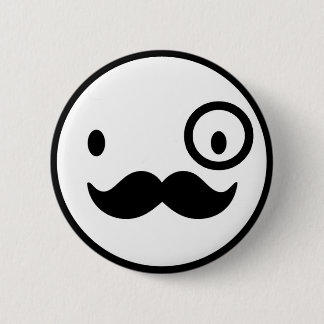 Chapa Redonda De 5 Cm fancy mustchace face