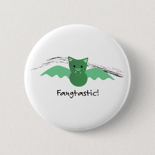 Chapa Redonda De 5 Cm Fangtastic Green Bat