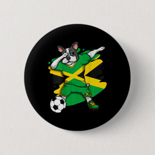 Chapa Redonda De 5 Cm Fans de Fútbol de Jamaica Bulldog Francés