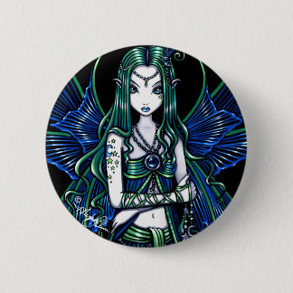 Chapa Redonda De 5 Cm Fantasía de hadas celestial verde azulada de "Zoe"