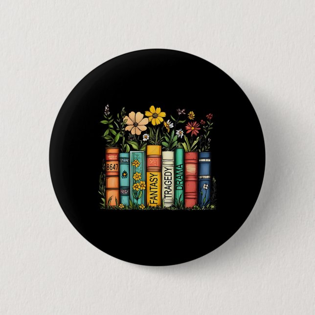 Chapa Redonda De 5 Cm Fantasía dramática tragedia libro floral sutil ant (Anverso)