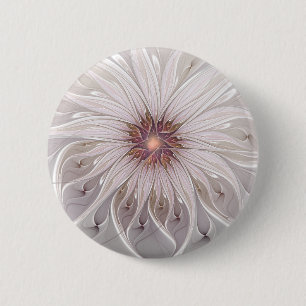 Chapa Redonda De 5 Cm Fantasía floral, resumen Flor pastel moderna