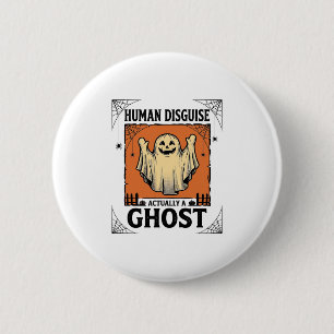 Chapa Redonda De 5 Cm Fantasma de disfraz humano Humor vintage de Hallow