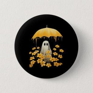 Chapa Redonda De 5 Cm Fantasma De Fantasma Floral Vintage Halloween En E