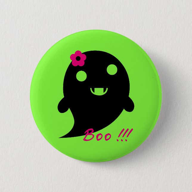 Chapa Redonda De 5 Cm Fantasma de Halloween (Anverso)