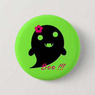 Chapa Redonda De 5 Cm Fantasma de Halloween