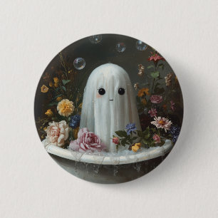 Chapa Redonda De 5 Cm Fantasma de Halloween