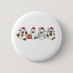 Chapa Redonda De 5 Cm Fantasma de Navidad Espeluznante Fiesta de Hallowe