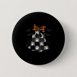 Chapa Redonda De 5 Cm Fantasma de patchwork Halloween Manta vintage Fant