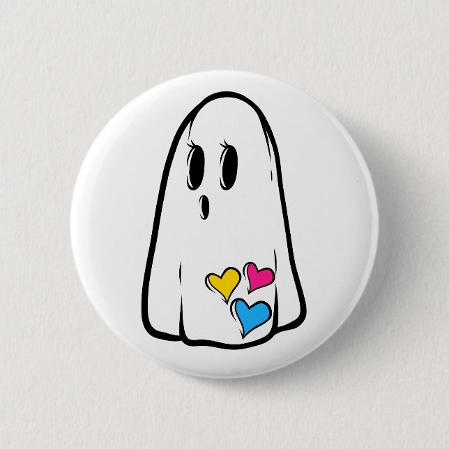 Chapa Redonda De 5 Cm Fantasma del Orgullo Pan (Anverso)