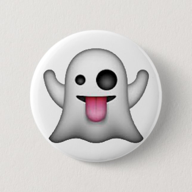 Chapa Redonda De 5 Cm Fantasma - Emoji (Anverso)