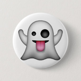 Chapa Redonda De 5 Cm Fantasma - Emoji