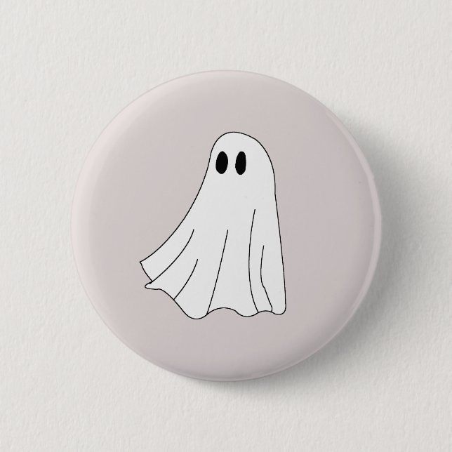 Chapa Redonda De 5 Cm Fantasma Espeluznante (Anverso)