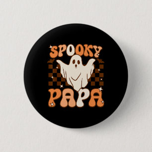 Chapa Redonda De 5 Cm Fantasma fantasma retro Groovy disfraz de papá