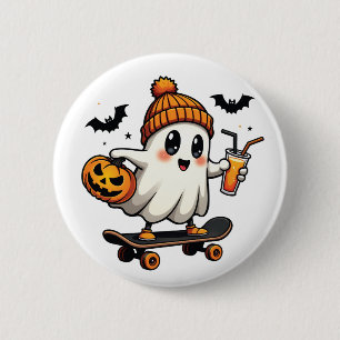Chapa Redonda De 5 Cm Fantasma Halloween Skopkin Spice Fall