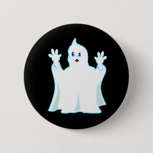 Chapa Redonda De 5 Cm Fantasma Pelirrojo Adorable
