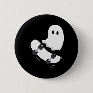 Chapa Redonda De 5 Cm Fantasma Skateboard Lazy Halloween Disstume Fun Sk