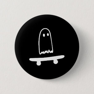 Chapa Redonda De 5 Cm Fantasma Skateboard Lazy Halloween Disstume Fun Sk