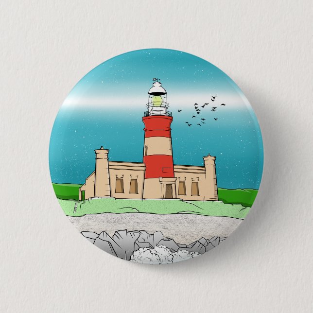 Chapa Redonda De 5 Cm Faro de Cape Agulhas (Anverso)