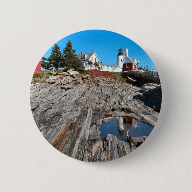 Chapa Redonda De 5 Cm Faro de Pemaquid Point, Maine (Anverso)