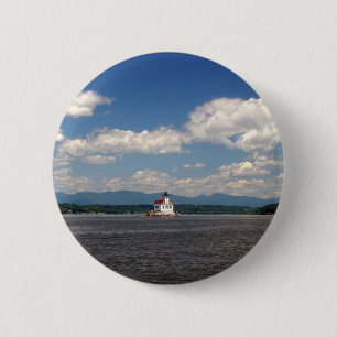 Chapa Redonda De 5 Cm Faro del río Hudson