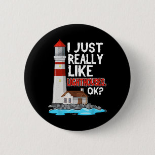 Chapa Redonda De 5 Cm Faro Me gustan mucho los faros junto al mar 
