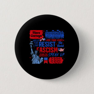 Chapa Redonda De 5 Cm Fascismo Resista Estatua Activista Liberal De Libe