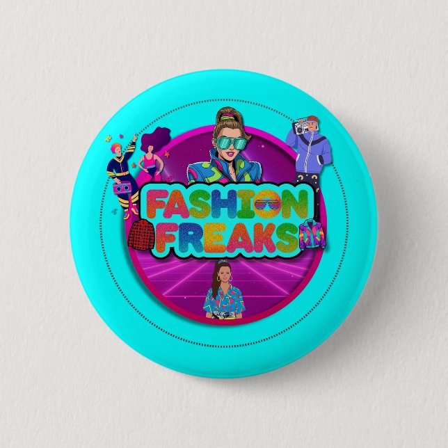 Chapa Redonda De 5 Cm Fashion Freaks Logo Button (Anverso)