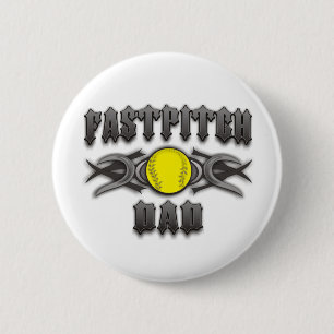 Chapa Redonda De 5 Cm Fastpitch Softball Dad Tribal