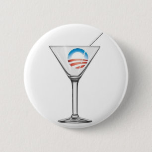 Chapa Redonda De 5 Cm Favorable-Obama Martini