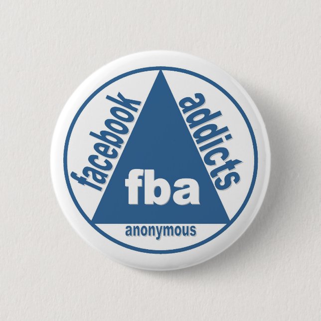 Chapa Redonda De 5 Cm FBA:  Adictos a Facebook anónimos (Anverso)