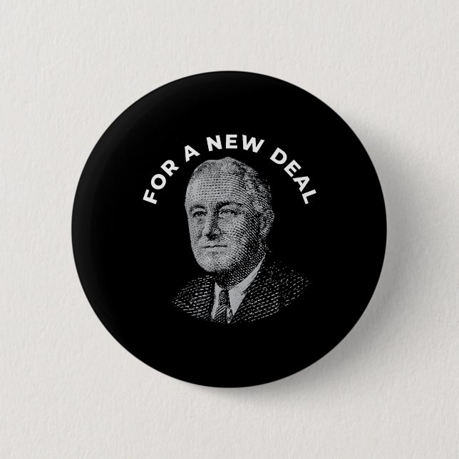 Chapa Redonda De 5 Cm Fdr President Franklin Roosevelt New  (Anverso)