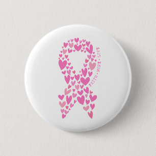 Chapa Redonda De 5 Cm Fe Esperanza Cáncer de Mama Cinta Rosa Concienciac