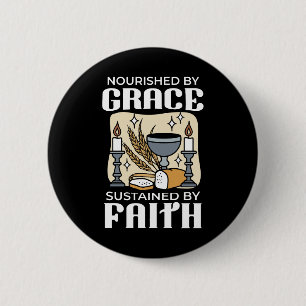 Chapa Redonda De 5 Cm Fe y Gracia Espiritual – Cristiano Inspirador