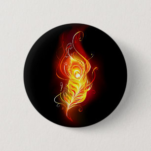 Chapa Redonda De 5 Cm Feather Peacock