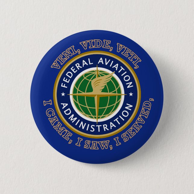 Chapa Redonda De 5 Cm Federal Aviation Administration Shield (Anverso)