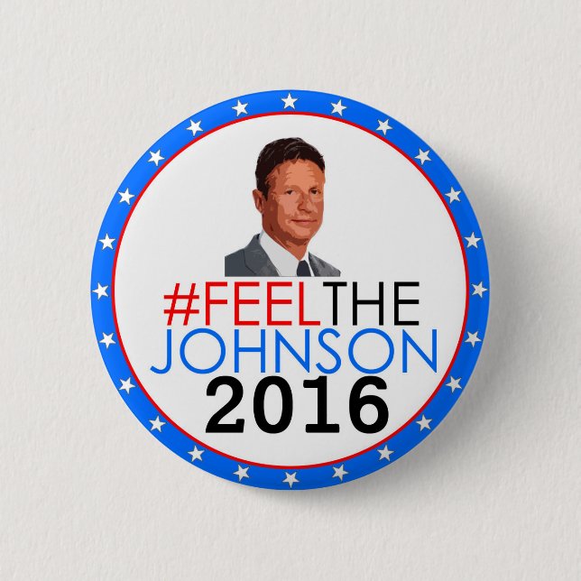 Chapa Redonda De 5 Cm #feelthejohnson Gary Johnson 2016 (Anverso)