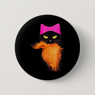 Chapa Redonda De 5 Cm Feisty Cat Lady Funny Halloween Disstume Ideas Muj