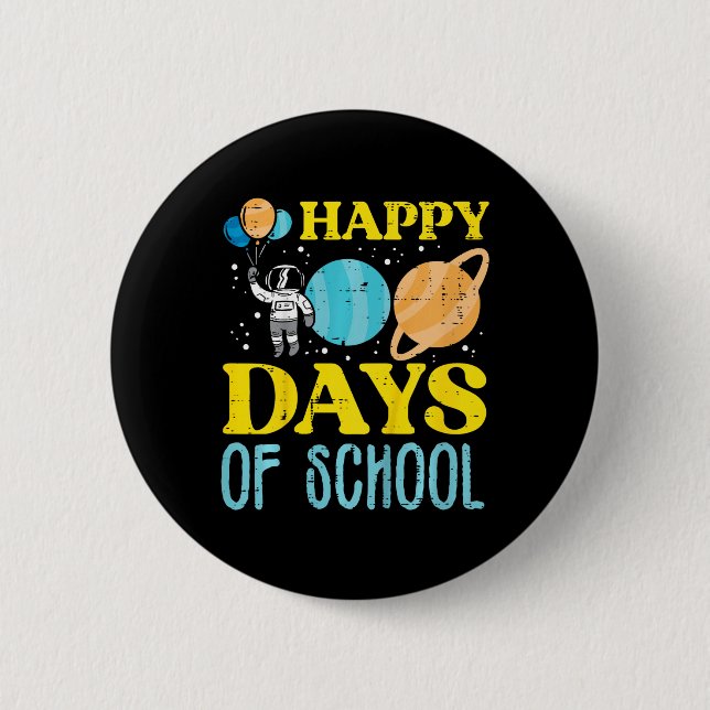 Chapa Redonda De 5 Cm Felices 100 días de planes de astronautas escolare (Anverso)