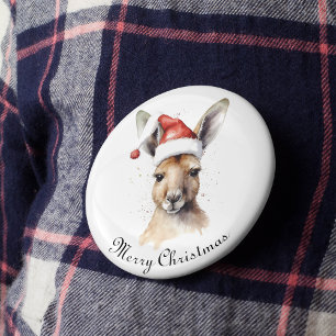Chapa Redonda De 5 Cm Felices Fiestas de Navidad, canguro personalizado