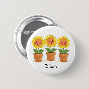 Chapa Redonda De 5 Cm Felices girasoles personalizados