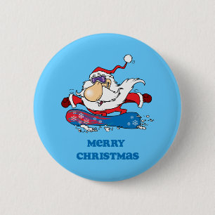 Chapa Redonda De 5 Cm Felices Navidad de BoardChick Santa