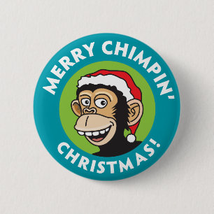 Chapa Redonda De 5 Cm Felices Navidad de Chimpin