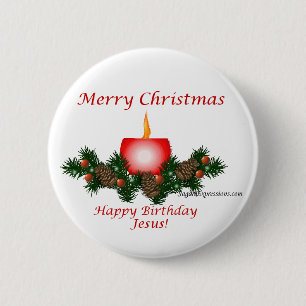 Chapa Redonda De 5 Cm ¡Felices Navidad, feliz cumpleaños Jesús!!