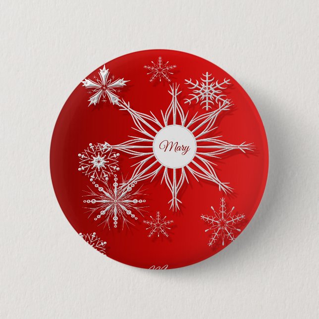 Chapa Redonda De 5 Cm Felices Navidad. Greeting.Name. (Anverso)