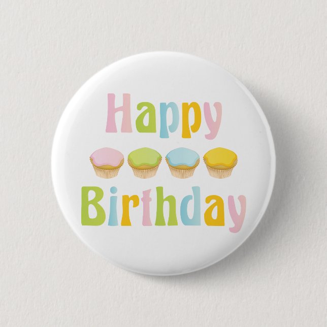 Chapa Redonda De 5 Cm Felices pasteles de cumpleaños (Anverso)