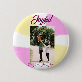 Chapa Redonda De 5 Cm Felices vacaciones de color amarillo rosa foto fam