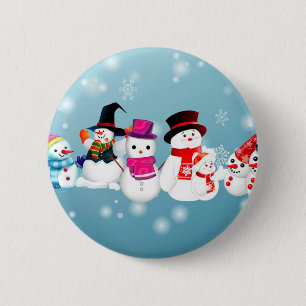 Chapa Redonda De 5 Cm Felices vacaciones Snowmen