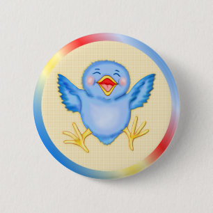 Chapa Redonda De 5 Cm Felicidad de Bluebird