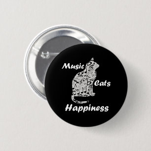 Chapa Redonda De 5 Cm Felicidad de Gatos Musicales - Cita de Amante de M